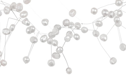 Detail van zoetwater parelketting met witte parels en sterling zilver (925) | Sparkling White