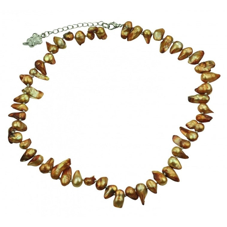 Zoetwater parelketting met bruine parels | Brown Blister