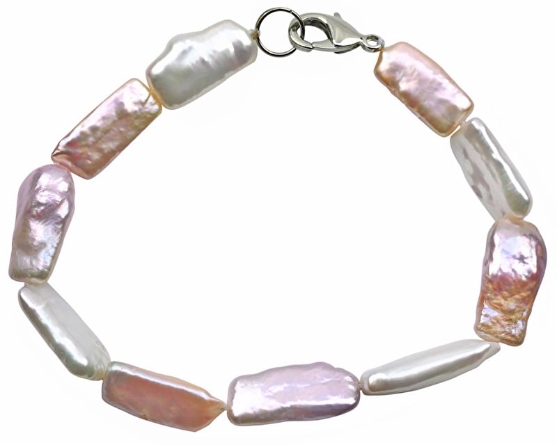 Zoetwater parel armband Pearl Rectangle Soft Colors