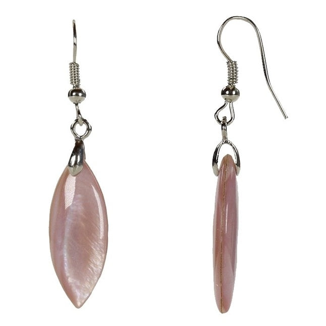 Roze parelmoeren oorbellen met sterling zilver (925) | Pink Shell