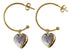 Zoetwater parel oorringen met bruin parel hart en goud edelstaal | Golden Hope 25 mm Heart Brown Pearl