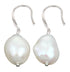 Witte zoetwater parel oorbellen met sterling zilver (925) | Drop Pearl White