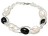 Wit zoetwater parel armband | Twine Pearl Black Glass