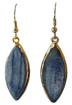 Edelstenen oorbellen Kyanite Long Gold