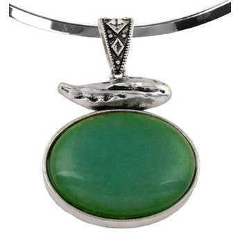 Detail van groene edelstenen ketting met aventurine | Green Aventurine Choker
