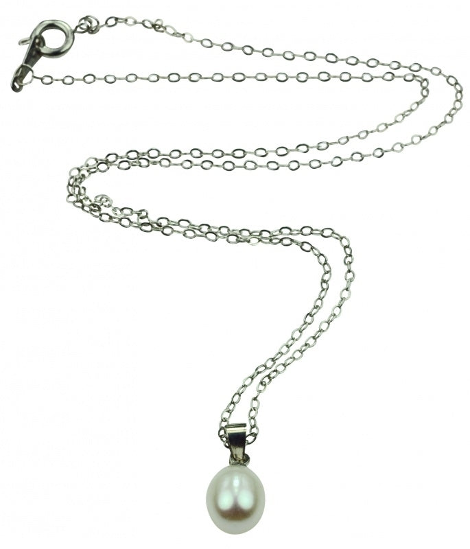 Zoetwater parelketting Single Pearl White