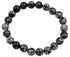 Zwart grijs edelstenen armband met edelsteen Sneeuwvlok obsidiaan | Snowflake Obsidian