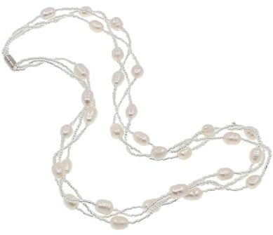 Zoetwater parelketting Twine Pearl White 2