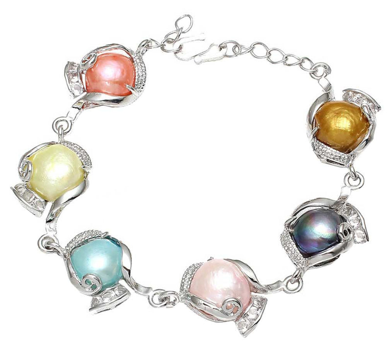Zoetwater parel armband met pastel kleurige parels | Evita Color Two