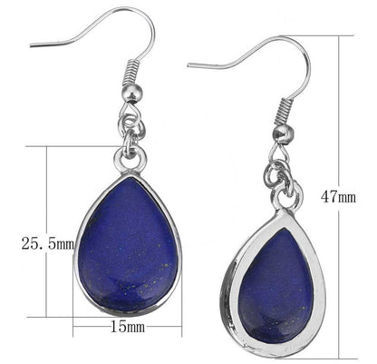 Blauwe edelstenen oorbellen met lapis lazuli en sterling zilver (925)maat aanduiding | Lapis Lazuli Teardrop