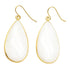 Witte parelmoeren oorbellen met goud edelstaal | Big Taerdrop White Shell Gold