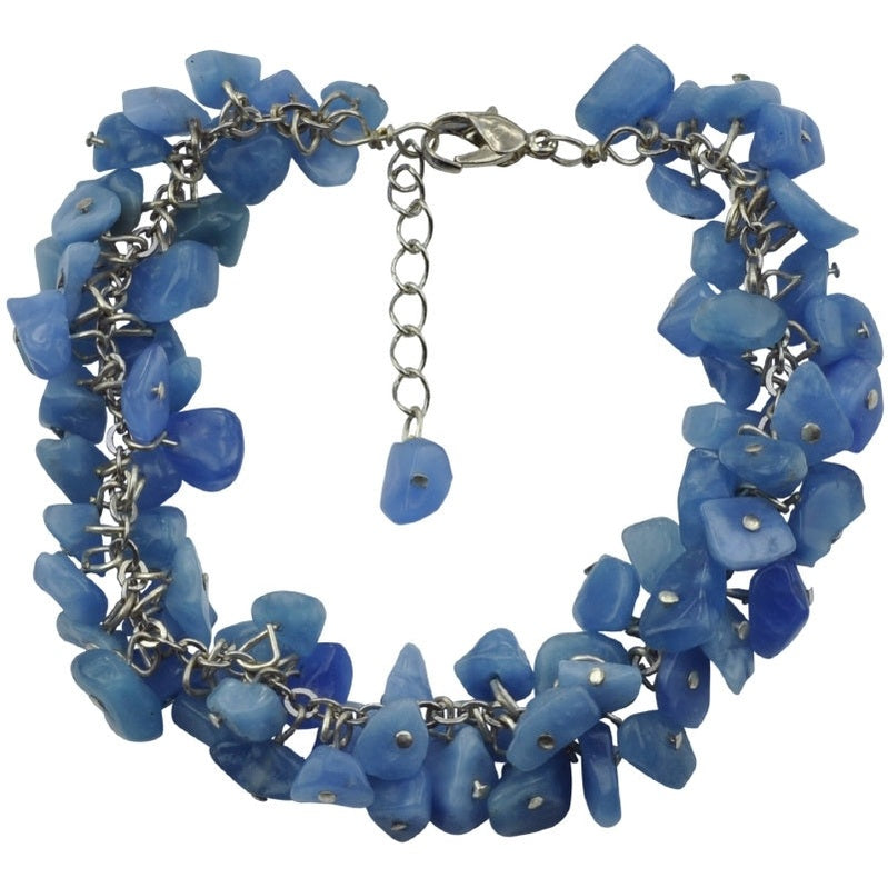 Blauw edelstenen bedel armband met aventurijn | blue Sea