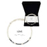 Wit zoetwater parel wikkelarmband met verborgen boodschap in Morse code met edelsteen zilver hematiet in geschenkverpakking | Cadeau set zoetwater parel armband Morse Code LOVE Pearl Silver