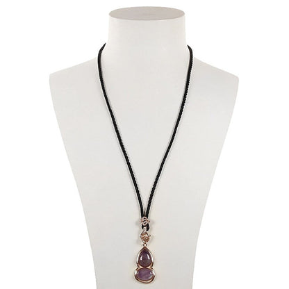 Paarse edelstenen ketting met amethist en rosé goud op buste | Amethyst Gold