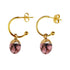 Edelstenen oorbellen met rhodoniet en goud edelstalen oorringen | Golden Hope 15 mm Rhodonite