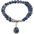 Blauw edelstenen armband met jaspis en bedeltje | Elastisch | Blue Spot Ball