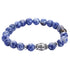 Edelstenen armband met blauwe edelsteen japis en een Boeddha hoofd | Buddha Blus Spot