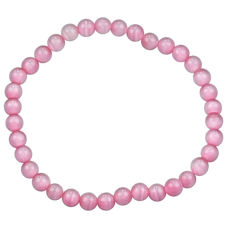 Edelstenen armband met roze kattenoog | Elastisch | Cat’s Eye Pink