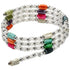 Lange edelstenen ketting met magnetiet ook te dragen als armband | Color White Magnetite Wrap