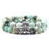 Edelstenen armband met amazoniet en zilveren uil | Elastisch | Frozen Amazonite Silver Owl