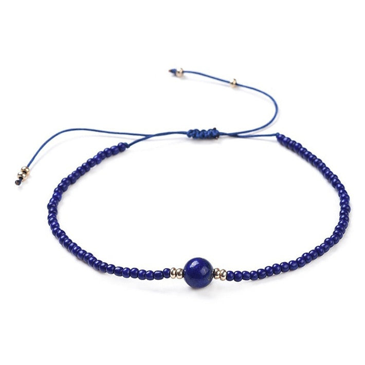 Blauw edelstenen armband met lapis lazuli - schuifarmband - minimalistisch armband - Lapis Lazuli Mini