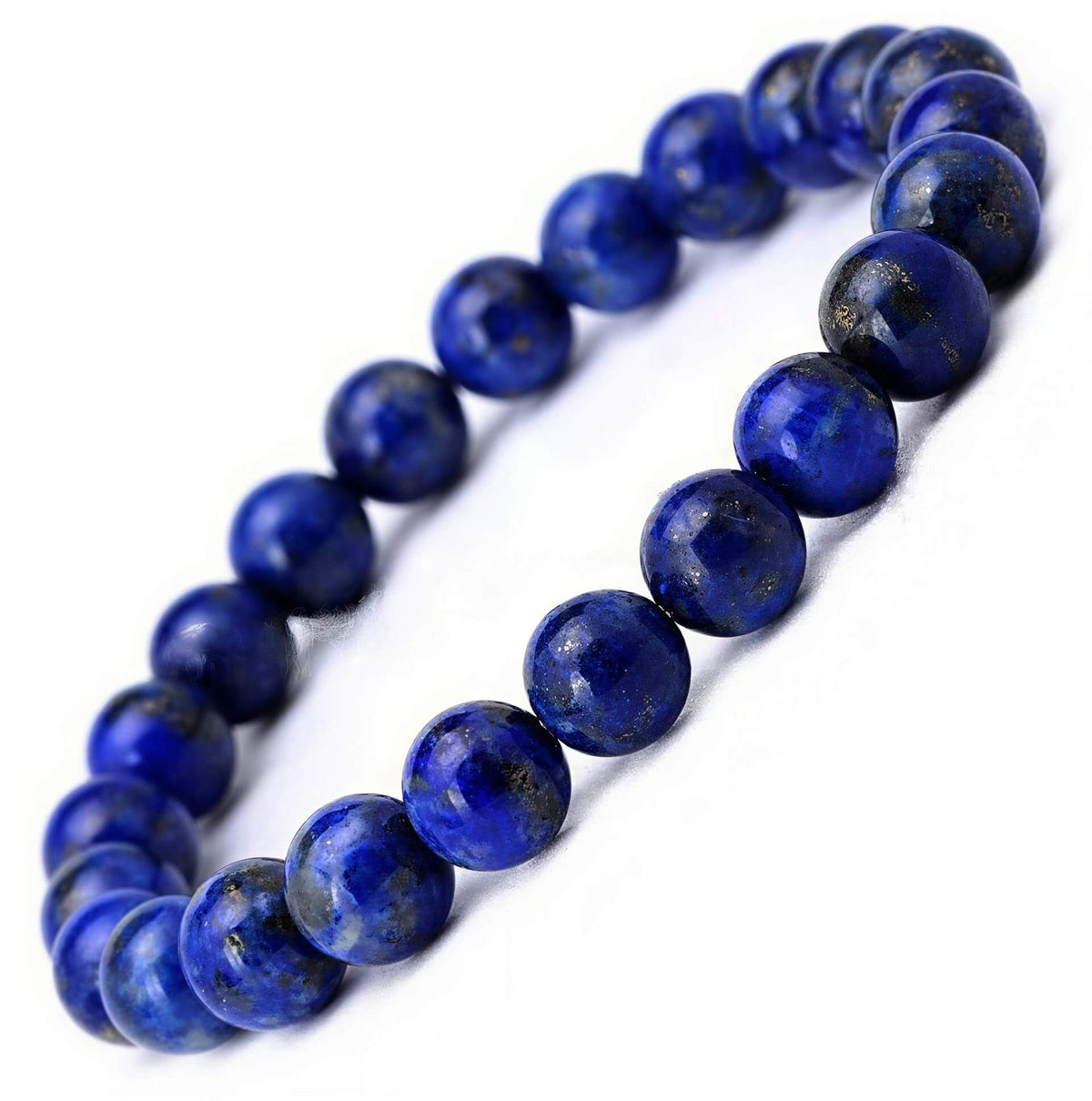 Blauw edelstenen armband met lapis lazuli, schuin liggend | Lapis Lazuli