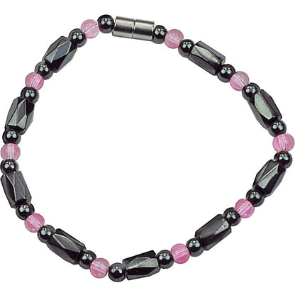 Zwarte edelstenen armband met magnetiet en magneetslot | Magnetite Rosé Crystal