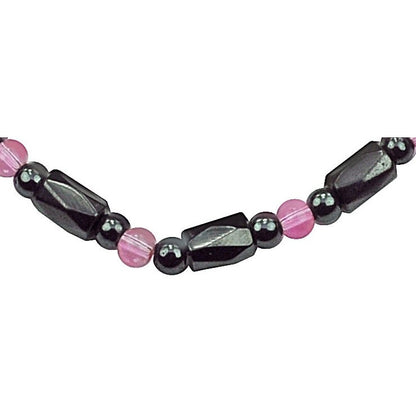 Detail van zwarte edelstenen armband met magnetiet en magneetslot | Magnetite Rosé Crystal