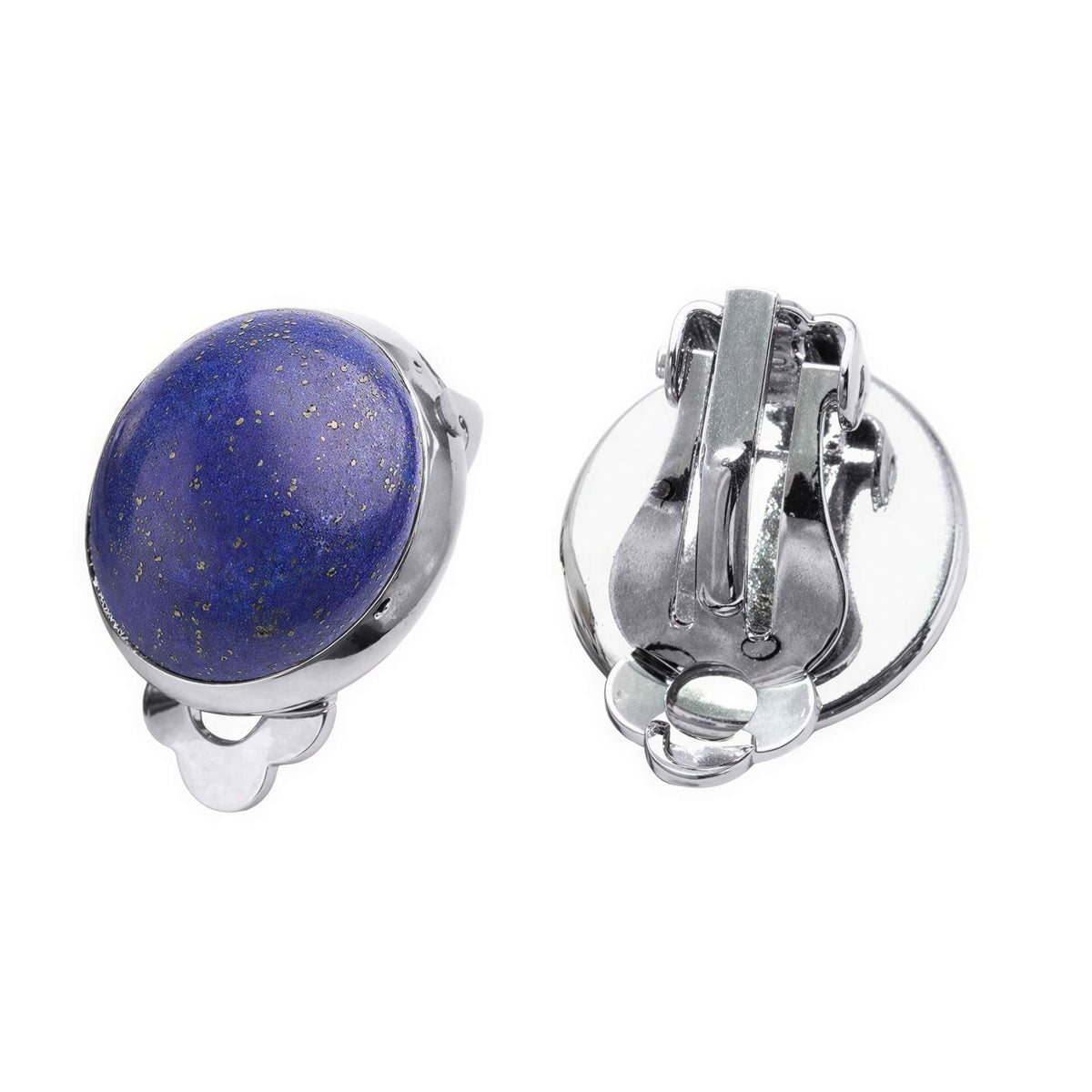 Blauwe edelstenen clips oorbellen met lapis lazuli | Lapis Lazuli Clips