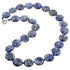 Blauwe handgeknoopte edelstenen ketting met blue spot jaspis stenen | Blue Spot Coin