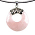Detail van roze edelstenen ketting met rozenkwarts in vorm van donut | Rosé Quartz Donut