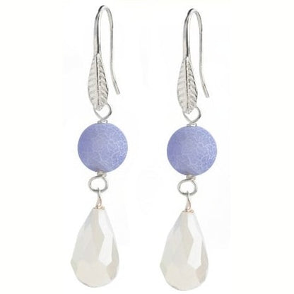 Edelstenen oorbellen met blauwe agaat | Blue Agate Effloresce