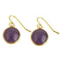 Paarse edelstenen oorbellen met goud edelstaal | Amethyst Gold Round