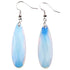 Lange licht blauwe edelstenen oorbellen met opaal en sterling zilver (925) | Big Long Drop Sea Opal