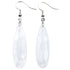 Lange witte edelstenen oorbellen met bergkristal en sterling zilver (925) | Big Long Drop White Crystal
