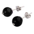 Zwarte edelstenen oorbellen met agaat en stras steentje , zwarte oorknopjes | Bling Black Agate