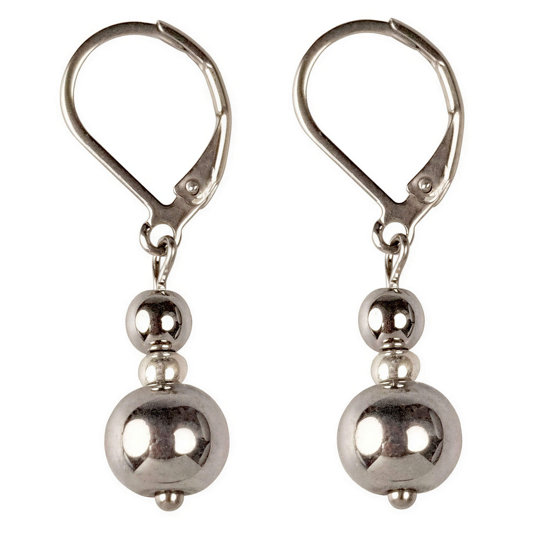 Edelstenen oorbellen met zilver hematiet en edelstaal | Bold Silver Hematite