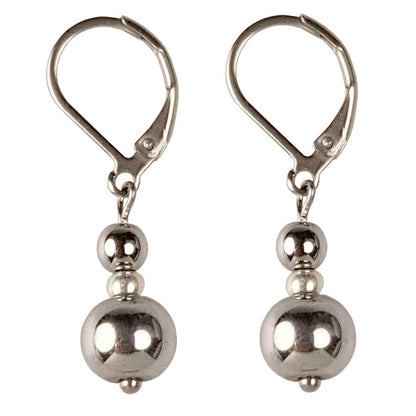 Edelstenen oorbellen met zilver hematiet en edelstaal | Bold Silver Hematite