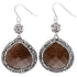 Bruine edelstenen oorbellen met kattenoog, stras steentjes en sterling zilver (925) | Bright Brown Cat’s Eye