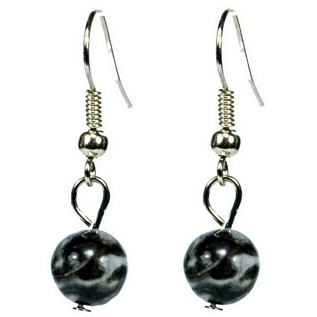 Edelstenen oorbellen met zwarte labradoriet en sterling zilver (925) | Dangling Black Labradorite