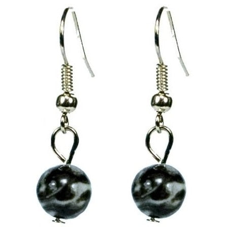 Edelstenen oorbellen met zwarte labradoriet en sterling zilver (925) | Dangling Black Labradorite