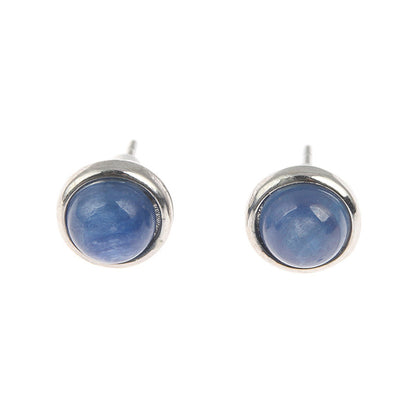 Blauwe edelstenen oorknopjes met kyaniet | Kyanite Small Silver