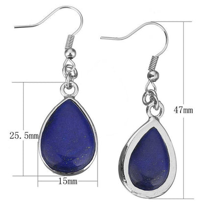 Blauwe edelstenen oorbellen met lapis lazuli en sterling zilver (925)maat aanduiding | Lapis Lazuli Teardrop