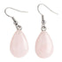Roze edelstenen oorbellen met rozenkwarts in druppel vorm en sterling zilver (925) | Rosé Quartz Drop