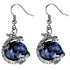 Blauwe edelstenen oorbellen met sodaliet, zilveren draak en sterling zilveren oorbelhaakjes | Sodalite Dragon