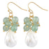 Edelstenen oorbellen met groene aventurien en witte parelmoer | Abella Green Aventurine