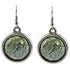 Parelmoeren oorbellen van groen blauw parelmoer en sterling zilver 925 | Blacklip Mozaik