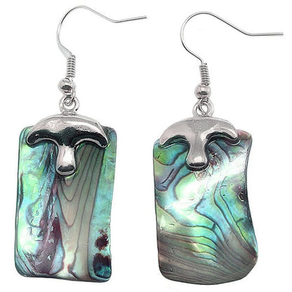 Parelmoeren oorbellen met abaloon met sterling zilver 925 | Shell Peacock