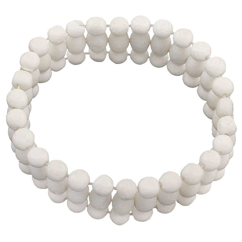 Wit breed koralen armband bovenaanzicht | Elastisch | White Coral