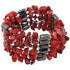 Rood koralen armband met zwarte magnetiet | Wrap Magnetite Coral